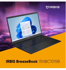 Ноутбук IRBIS Breeze 15NBC1015  Intel N100 15.6"LCD 1920*1080 IPS,8GB LPDDR 5 4800 +256GB SSD, AC wifi,camera: 2MP,5000mha battery,USB TYPE C,Windows 11 Pro RUS/plastic/Black (15NBC1015B)