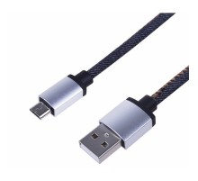 Rexant (18-4242) Кабель USB-A – micro USB, 2,4А, 1м, в джинсовой тканевой оплетке