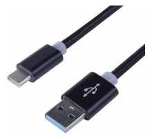 Rexant (18-1884) Кабель USB-A – Type-C, 2,4A, 1м, в серебрянной нейлоновой оплетке