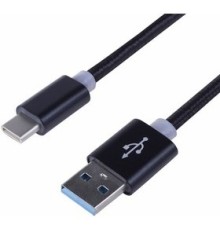 Rexant (18-1884) Кабель USB-A – Type-C, 2,4A, 1м, в серебрянной нейлоновой оплетке
