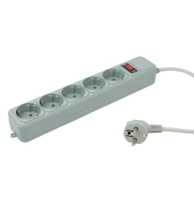 Сетевой фильтр PC Pet AP01006-5-G 5м (5 розеток) серый (пакет ПЭ)