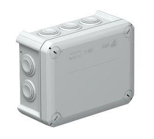 Коробка распределительная 150х116х67мм IP66 T100 10хM25 свет. сер. OBO 2007077
