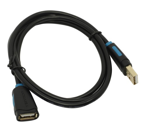 Кабель-удлинитель Vention USB 2.0 AM/AF - 1м Чёрный Кабель-удлинитель Vention USB 2.0 AM/AF - 1 м (CBCBF)