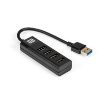 Exegate EX296923RUS USB-Хаб (концентратор) 4-в-1 ExeGate DUB-3213 (кабель-адаптер USB3.0 --> 3xUSB2.0, 1xUSB3.0, Plug&Play, черный)