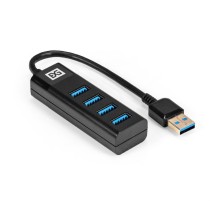 Exegate EX296925RUS USB-Хаб (концентратор) 4-в-1 ExeGate DUB-4TP (кабель-адаптер USB3.0 --> 4xUSB3.0, Plug&Play, черный)