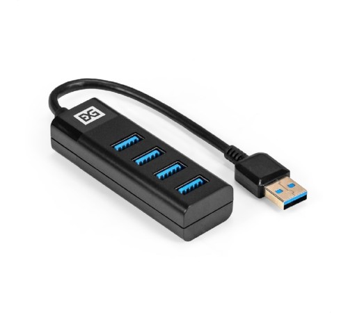 Exegate EX296925RUS USB-Хаб (концентратор) 4-в-1 ExeGate DUB-4TP (кабель-адаптер USB3.0 --> 4xUSB3.0, Plug&Play, черный)