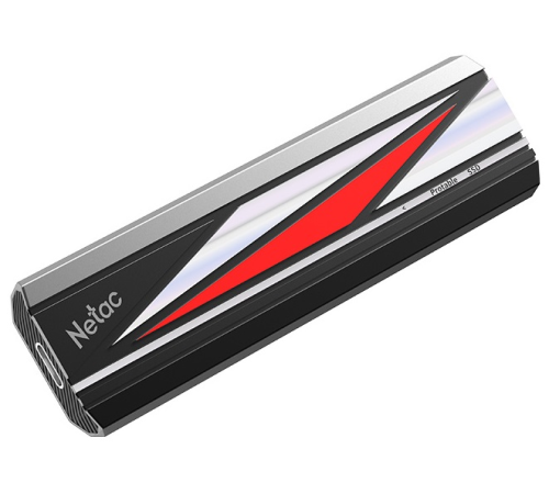 Ssd накопитель Netac ZX20L 512GB USB 3.2 Gen 2 Type-C External SSD, R/W up to 2000MB/1800MB/s, with USB C to A cable and 20Gbps USB C to C cable, 5Y wty (NT01ZX20L-512G-32BK)