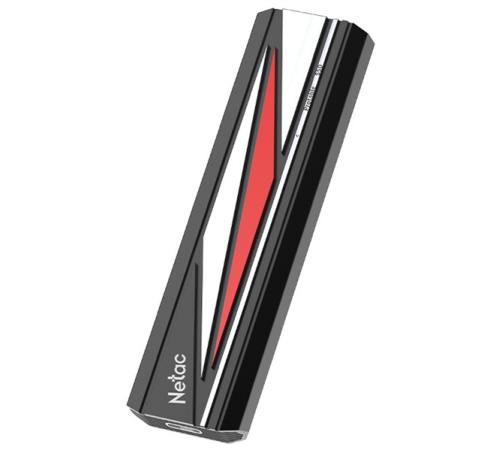 Ssd накопитель Netac ZX20L 512GB USB 3.2 Gen 2 Type-C External SSD, R/W up to 2000MB/1800MB/s, with USB C to A cable and 20Gbps USB C to C cable, 5Y wty (NT01ZX20L-512G-32BK)