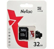 Носитель информации Netac P500 ECO 32GB MicroSDHC C10 up to 80MB/s, retail pack with SD Adapter (NT02P500ECO-032G-R)