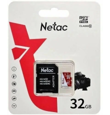 Носитель информации Netac P500 ECO 32GB MicroSDHC C10 up to 80MB/s, retail pack with SD Adapter (NT02P500ECO-032G-R)