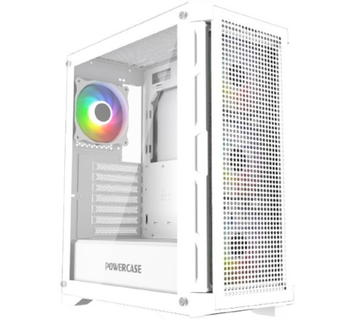 Powercase Ultimate White, Tempered Glass, 4x 120mm ARGB fans, ARGB HUB, белый, ATX (CUW-A4)