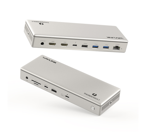 Док-станция Docking Station WAVLINK Thunderbolt 4 TripleDisplay/96W Power Delivery Include 160W Adapter/2xUSB-A 10Gbps/2xUSB-A 5Gbps/1xUSB-C/1xThunderbolt4/2xHDMI 2.1/1x2.5GigabitLAN/1xComboAudioJack/1xCardReader (WL-UTD45)