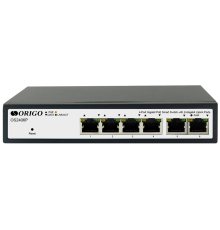 Коммутатор ORIGO Настраиваемый L2 PoE-коммутатор 4x1000Base-T PoE, 2х1000Base-T, PoE-бюджет 60 Вт (OS2406P/60W/A1A)