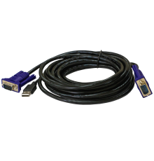 Кабель ORIGO Кабель KVM с разъемами VGA и USB, 3 м (OKVMCU3/A1A)