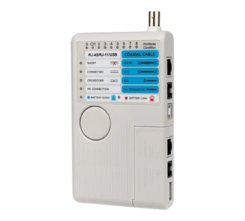 Rexant (12-1003) Тестер кабеля универсальный 5 в 1  RJ-45+RJ-11/RJ-12+1394+USB+BNC  3468