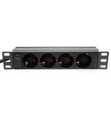 5bites PDU410A-10 Блок розеток  4S / AL / 1U / 10" / 2M*3G*1.5MM2 / VDE