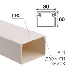 Rexant 28-8060-2 Кабель-канал 80х60 мм, белый (8 м/уп.)