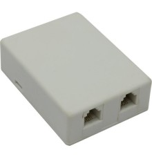 GCR Розетка телефонная на 2 порта RJ-11 6р4с, накладная, белая, GA-TLUS-023 Greenconnect GA-TLUS-023