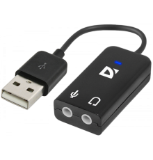Defender Внешняя USB звуковая карта Audio USB USB - 2х3,5 мм jack, 0.1 м Defender 63002