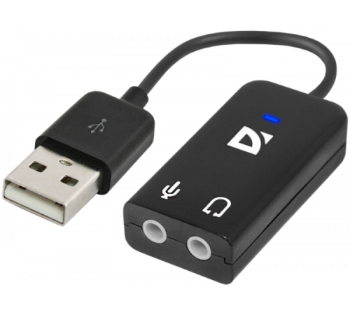 Defender Внешняя USB звуковая карта Audio USB USB - 2х3,5 мм jack, 0.1 м Defender 63002