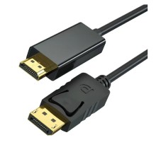 Bion Кабель DisplayPort - HDMI, 20M/19M, однонаправленный конвертор сигнала с DisplayPort в HDMI, экран, 2м, черный [BXP-CC-DP-HDMI-020]