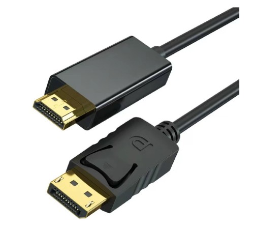 Bion Кабель DisplayPort - HDMI, 20M/19M, однонаправленный конвертор сигнала с DisplayPort в HDMI, экран, 2м, черный [BXP-CC-DP-HDMI-020]