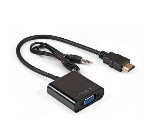 Exegate EX297588RUS Кабель-переходник HDMI-VGA ExeGate EX-HDMIM-VGAF-3.5JackS-0.3 (19M/15F, 0,3м + аудио 3.5mm Jack M 0,5м) Преобразователь цифрового HDMI сигнала в VGA видео и стерео-аудио