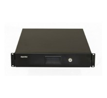 Полка Hyperline TDR3-2U-360-RAL9004 Полка (ящик) для документов с замком, 2U, 88х483х360мм (ВхШхГ), цвет черный (RAL9004)