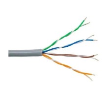 Кабель витая пара Bion BCL-U5451-101-100 U/UTP, кат.5e, 4x2x0,51мм AWG 24, CCA, в копмлекте 4 коннектора+ 4 колпачка; одножильный, PVC, для внутренней прокладки, 100м, серый