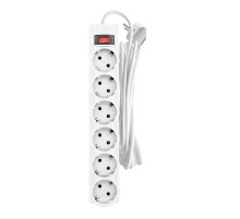 CBR Сетевой фильтр CSF 2606-5.0 White, 6 евророзеток, длина кабеля 5 метров, цвет белый (пакет)