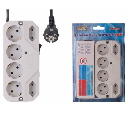 Сетевой фильтр Most СHV 5м (6 розеток) белый (коробка)