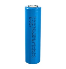 PROconnect (30-2000-01) Аккумулятор Li-ion 18650, 3,7В, 2000мАч, без платы защиты, плоский контакт, 1 шт, пакет