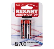 Rexant (30-1419) Аккумулятор Ni-MH AA/HR6, 1,2В, 1900мАч, 2 шт, блистер