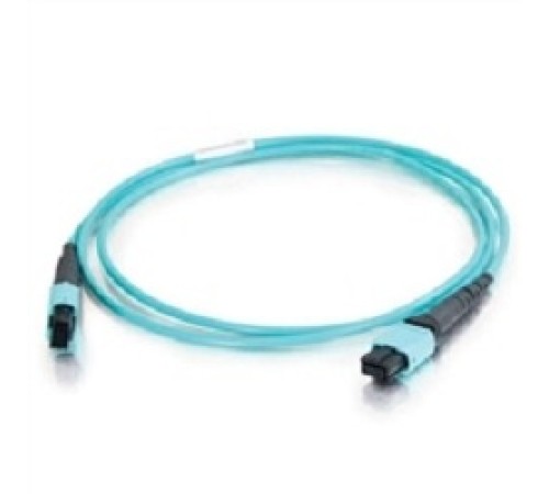 Кабельная сборка Hyperline FHD-MC3-503-MPOM12/PS-MPOF12/PS-A-1M-LSZH-AQ Патч-корд волоконно-оптический MPO (папа) - MPO (мама), 12 волокон, OM3, 40/100G, LSZH, 1м
