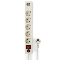Гарнизон Сетевой фильтр для ИБП ECL-5-U2-W-1.8 5р, 10А, 2xUSB, 1.8м, ур.защиты 4, белый, пакет (22436)