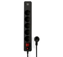 Гарнизон Сетевой фильтр для ИБП ECL-5-U2-B-1.8 5р, 10А, 2xUSB, 1.8м, ур.защиты 4, черный, пакет (22437)