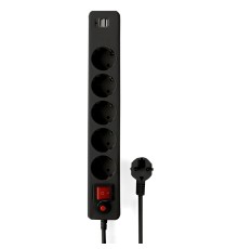 Гарнизон Сетевой фильтр для ИБП ECL-5-U2-B-1.8 5р, 10А, 2xUSB, 1.8м, ур.защиты 4, черный, пакет (22437)