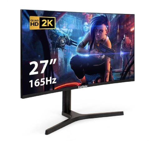 LCD ExeGate 27" EC2700TA Combat {VA 2560x1440 Curved 165Hz 1ms 16:9 300cd 3000:1 178/178 2xHDMI DisplayPort USB Speakers} [EX297303RUS]