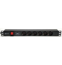 5bites PDU619A-06 Блок розеток  6S / AL / SWITCH / 1U / 19" / 2M*3G*1.5MM2 / VDE