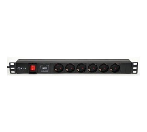 5bites PDU619A-06 Блок розеток 6S / AL / SWITCH / 1U / 19" / 2M*3G*1.5MM2 / VDE 5bites PDU619A-06 Блок розеток 6S / AL / SWITCH / 1U / 19" / 2M*3G*1.5MM2 / VDE