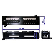 Патч-панель Lanmaster TWT-PP12UTP-H 10" 1U 12xRJ45 кат.5e UTP