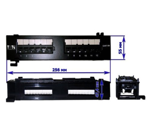 Патч-панель Lanmaster TWT-PP12UTP-H 10" 1U 12xRJ45 кат.5e UTP Патч-панель Lanmaster TWT-PP12UTP-H 10" 1U 12xRJ45 кат.5e UTP