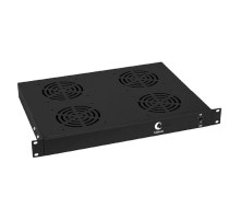 Cabeus JG03-BK Модуль вентиляторный 19", глубина 320 mm, 4 вентилятора, цвет черный (RAL 9004)