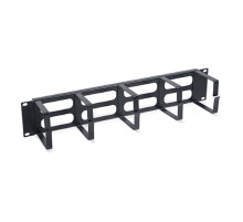 Cabeus JB08-2U-BK Кабельный органайзер горизонтальный 19" 2U, 5 колец, металлический, цвет черный (RAL9004)