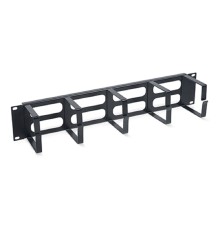 Cabeus JB08-2U-BK Кабельный органайзер горизонтальный 19" 2U, 5 колец, металлический, цвет черный (RAL9004)