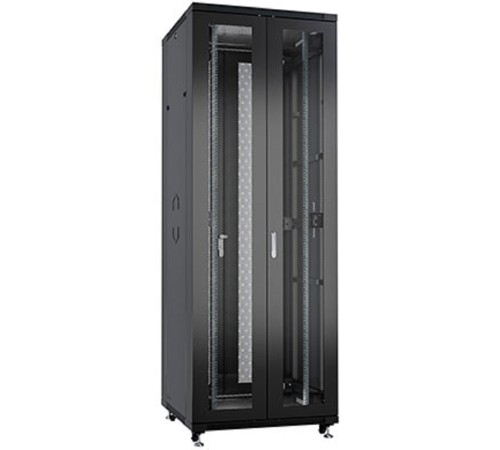 Cabeus ND-05C-42U80/120-BK Шкаф монтажный телекоммуникационный 19" напольный для распределительного и серверного оборудования 42U 800x1200x2055mm (ШхГхВ) передняя и задняя двойные перфорированные двер