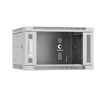 Cabeus SH-05F-6U60/35 Шкаф телекоммуникационный настенный 19" 6U 600x350x368mm (ШхГхВ) дверь стекло, цвет серый (RAL 7035)