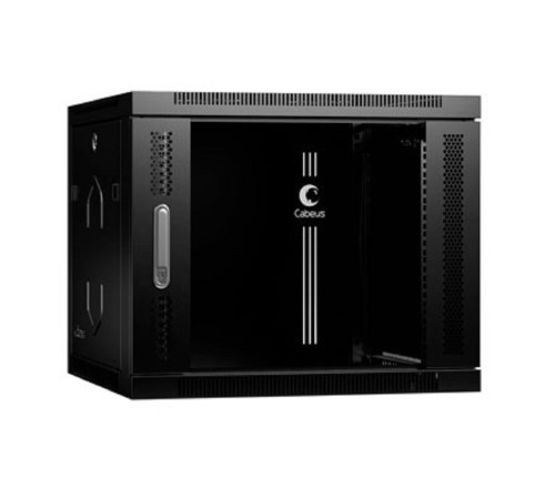 Cabeus SH-05F-9U60/60-BK Шкаф телекоммуникационный настенный 19" 9U 600x600x501mm (ШхГхВ) дверь стекло, цвет черный (RAL 9004) Cabeus SH-05F-9U60/60-BK Шкаф телекоммуникационный настенный 19" 9U 600x600x501mm (ШхГхВ) дверь стекло, цвет черный (RAL 9004)