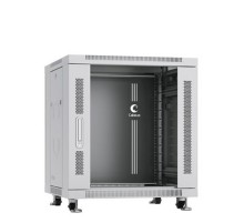 Cabeus SH-05C-12U60/80 Шкаф телекоммуникационный 19" напольный для серверного оборудования 12U 600x800x730mm (ШхГхВ) передняя стеклянная и задняя сплошная металлическая двери, ручка с замком, цвет сер