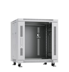 Cabeus SH-05C-12U60/60 Шкаф монтажный телекоммуникационный 19" напольный для распределительного и серверного оборудования 12U 600x600x730mm (ШхГхВ) передняя стеклянная и задняя сплошная металлическая